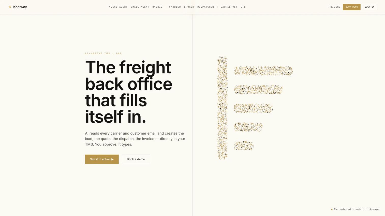 Keelway freight broker software interface