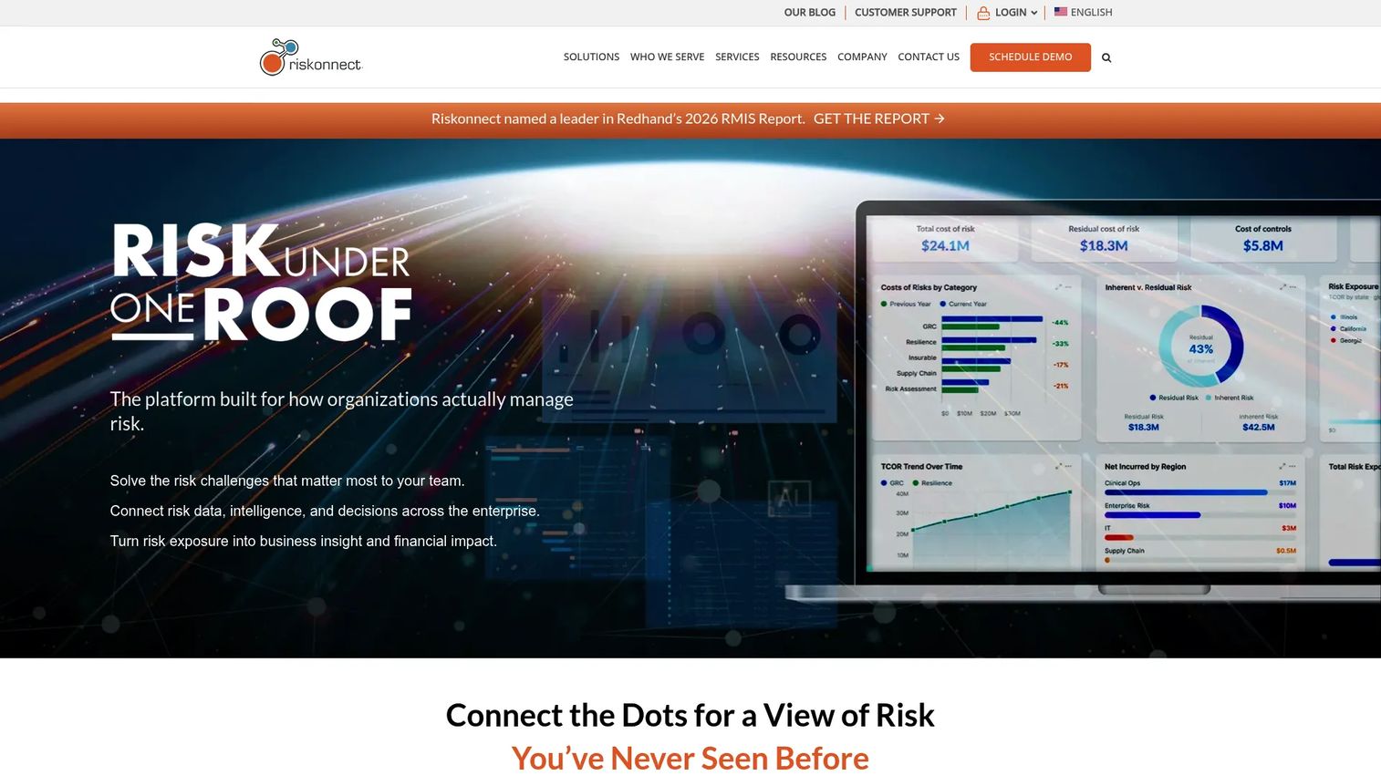 Riskonnect claims management software homepage