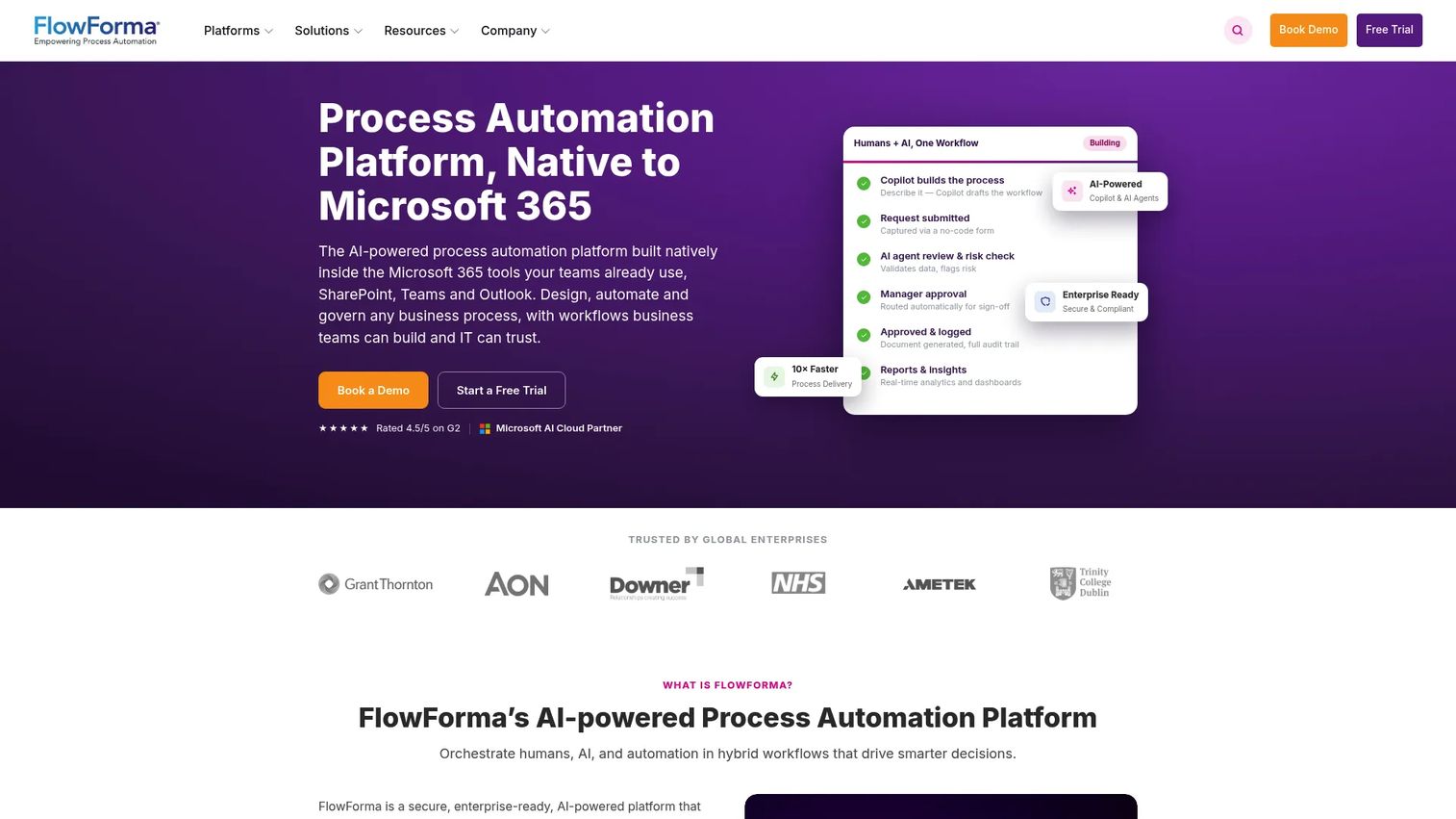 FlowForma no-code process automation for Microsoft 365