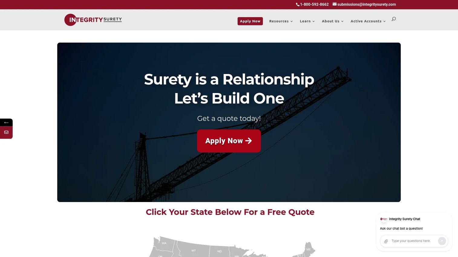 Integrity Surety agency homepage