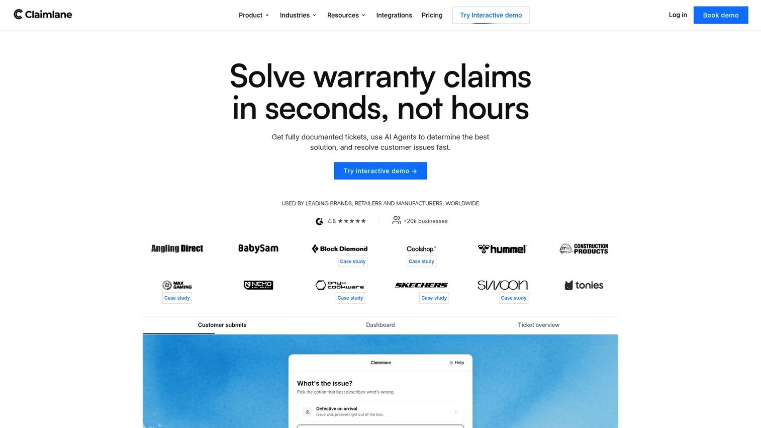 Claimlane post-purchase claims platform