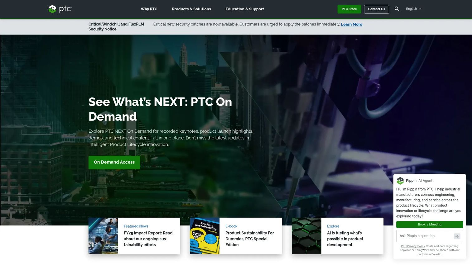 PTC Warranty product page