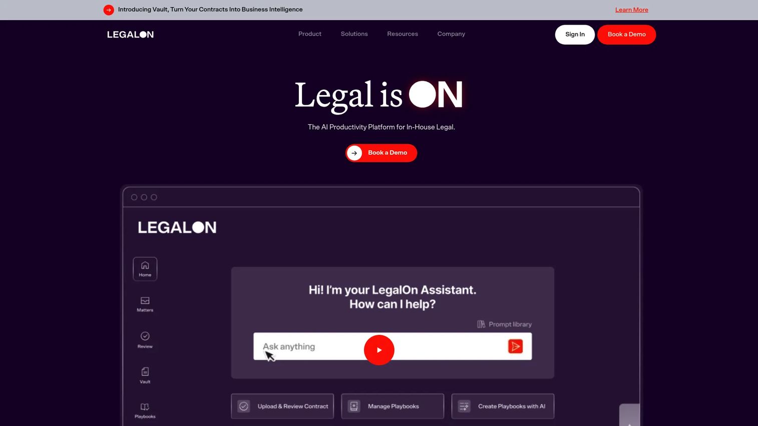 LegalOn contract review software homepage