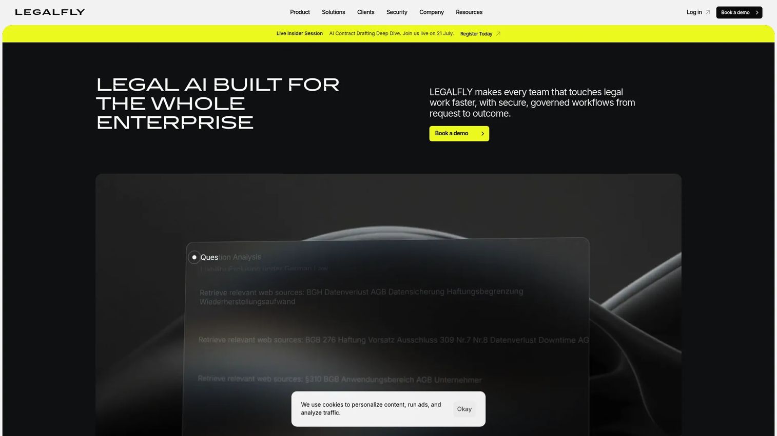 LEGALFLY enterprise legal AI platform homepage