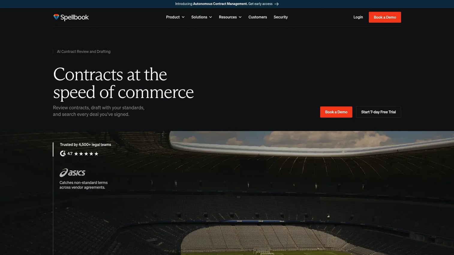 Spellbook AI contract drafting and review add-in homepage