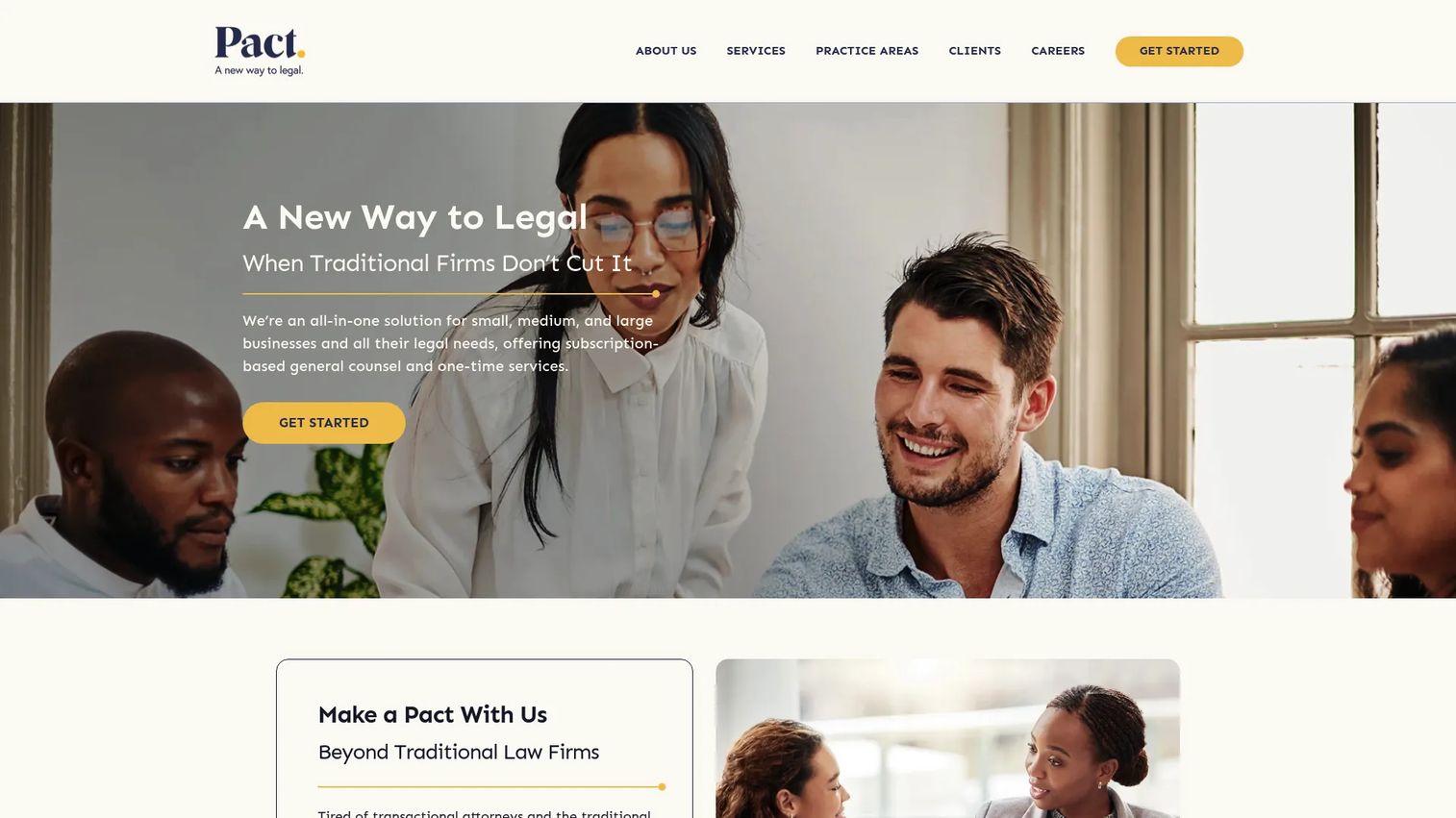 Pact legal subscription service homepage