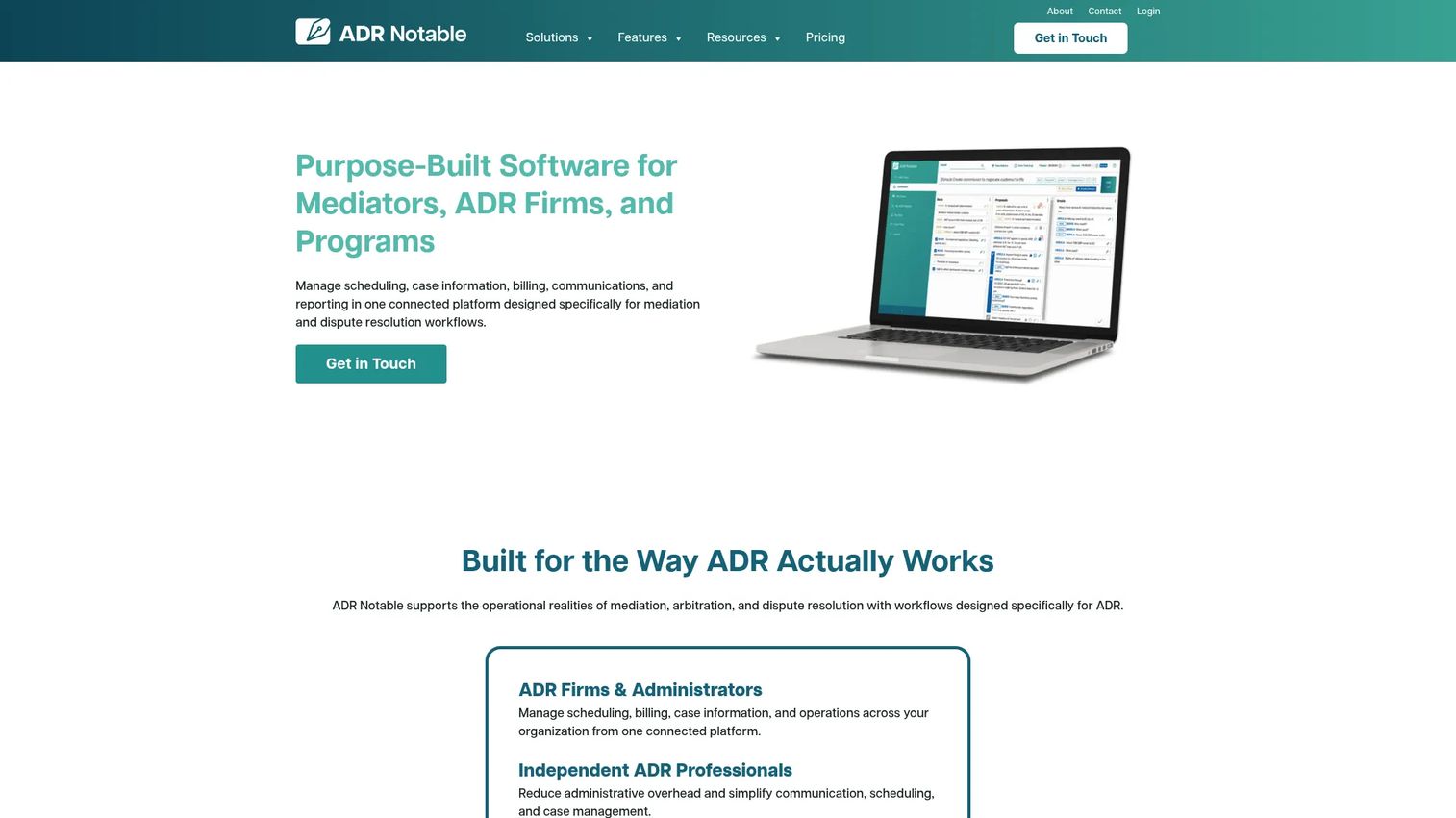 ADR Notable mediation case management software