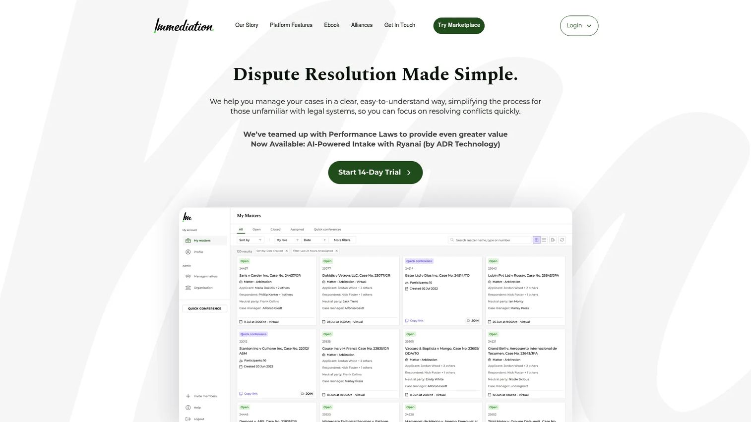 Immediation virtual mediation software
