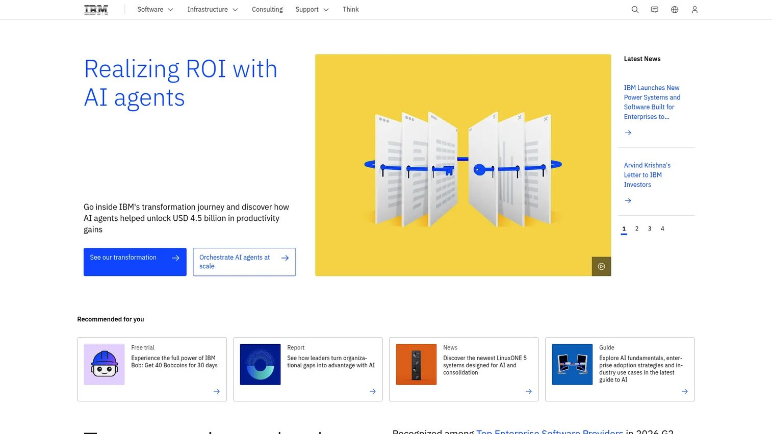IBM website homepage