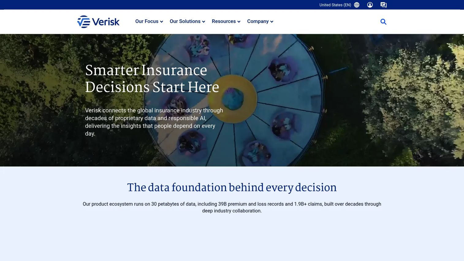 Verisk website homepage