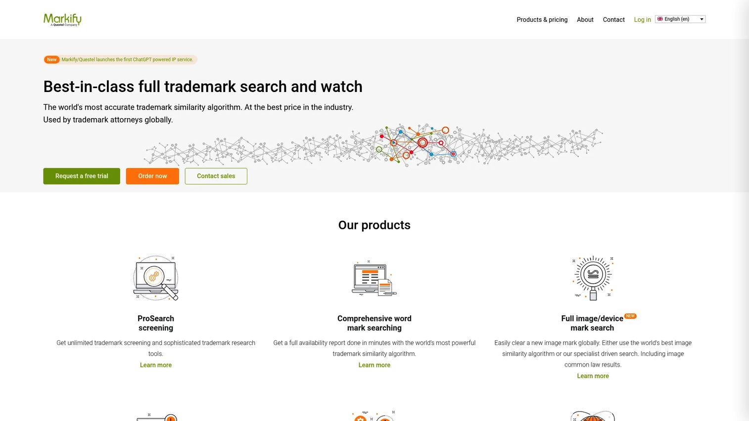 Markify trademark search and watch platform