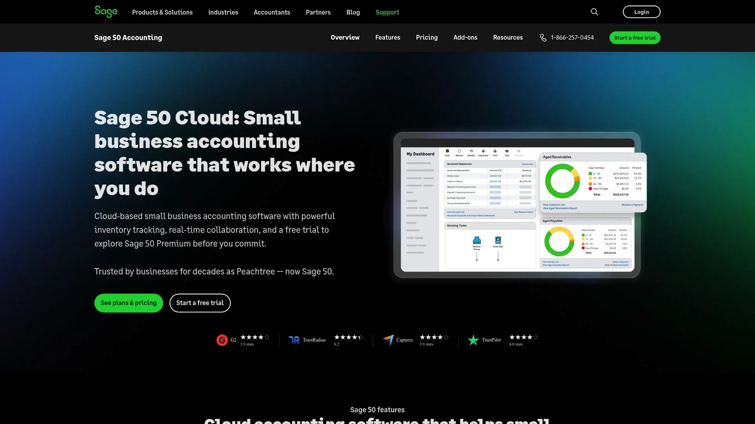 Sage 50 accounting software product page