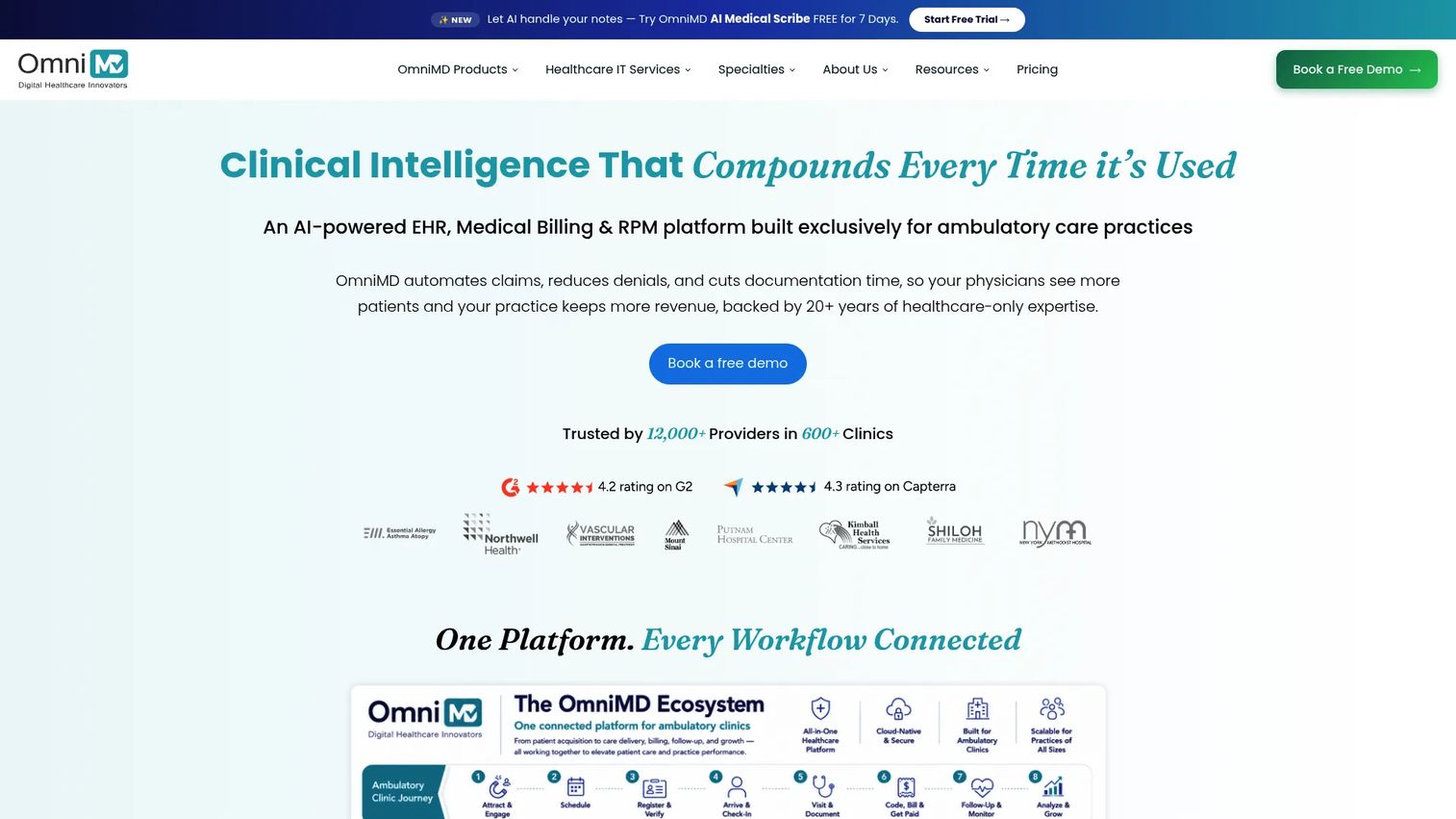 OmniMD AI Scribe homepage