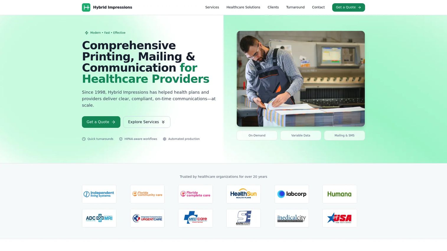 Carefabric wound imaging and analytics platform homepage