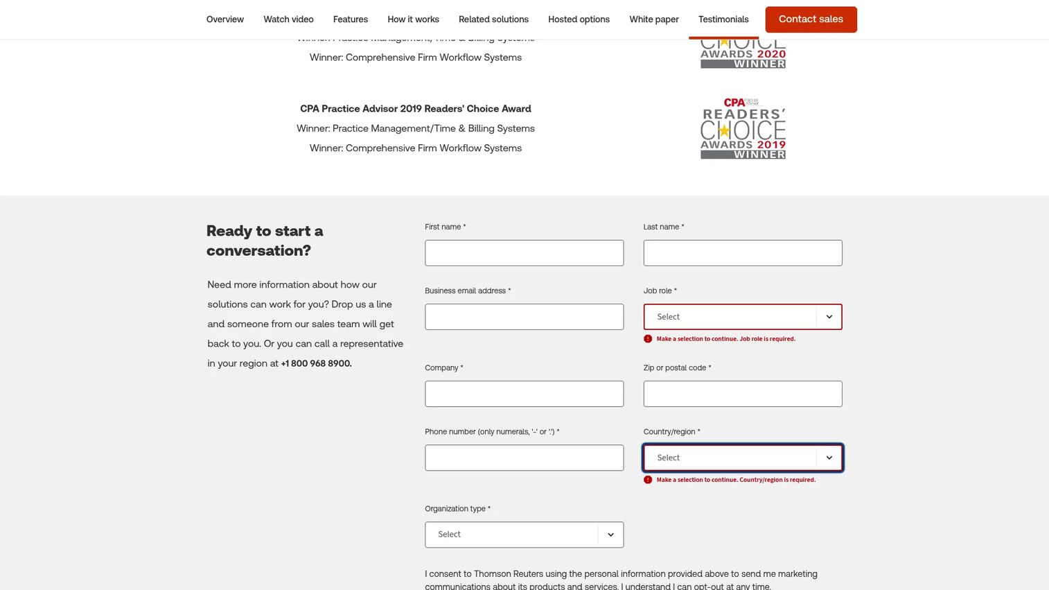 Thomson Reuters Practice CS product page