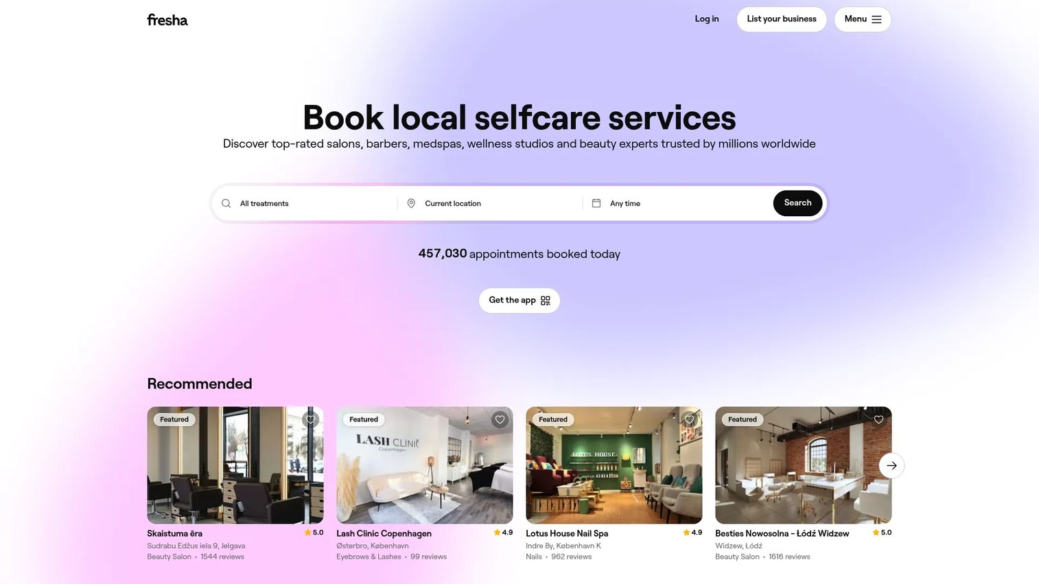 Fresha salon and wellness booking software