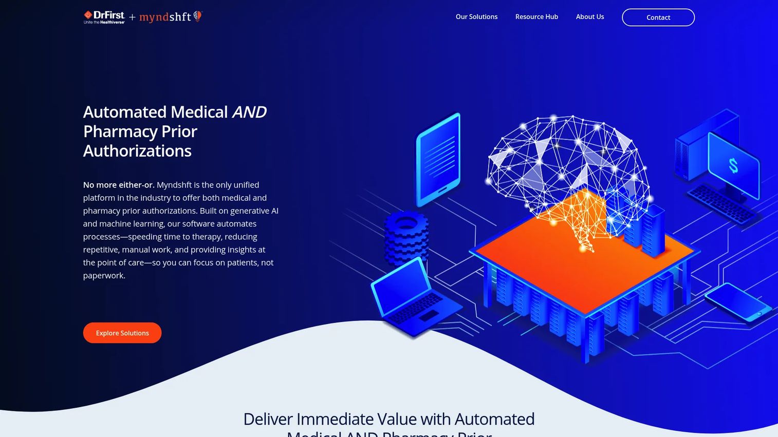 Myndshft prior authorization automation platform homepage