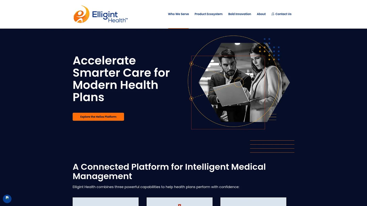 HELIOS care management platform homepage