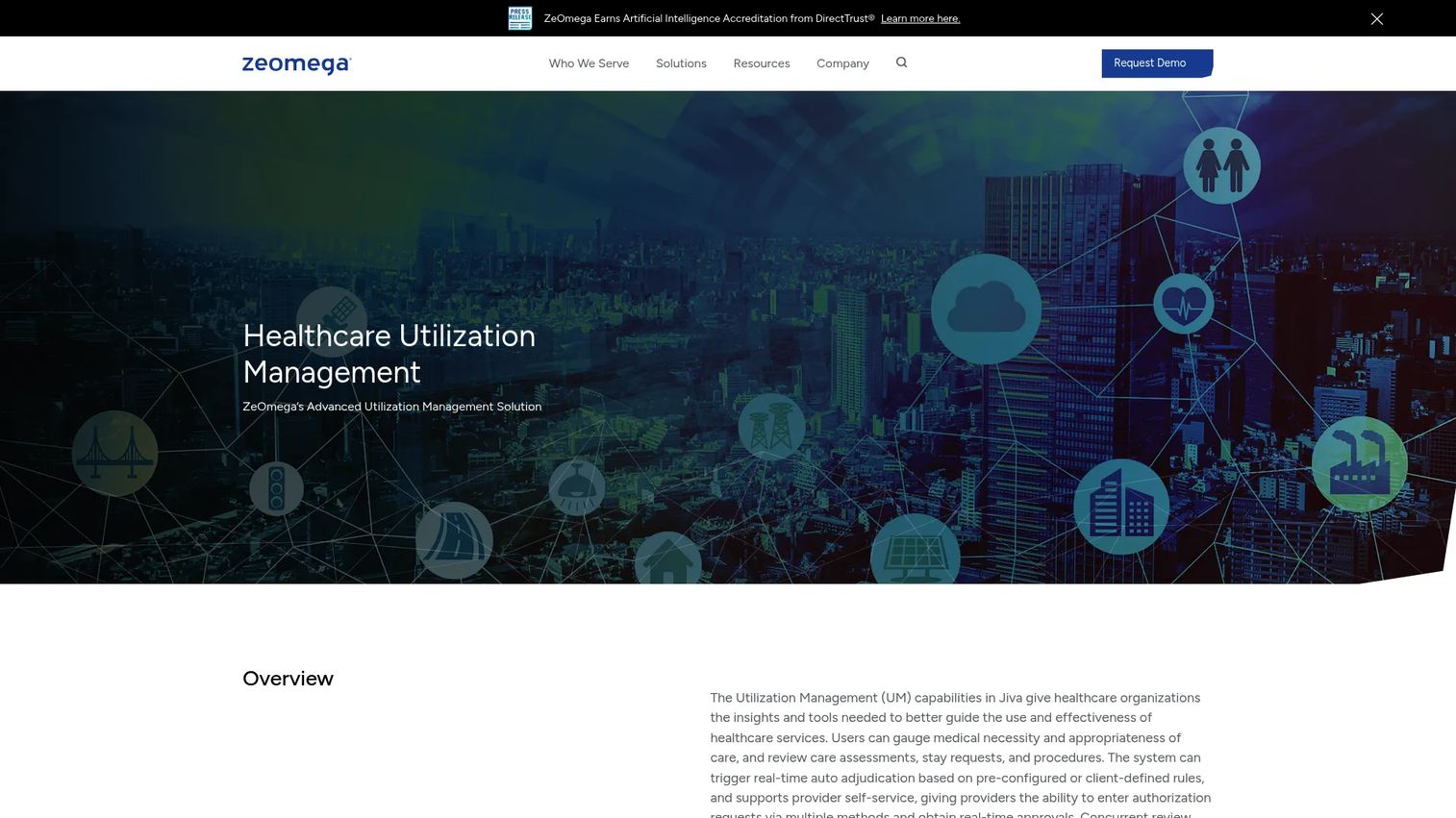Jiva utilization management platform homepage