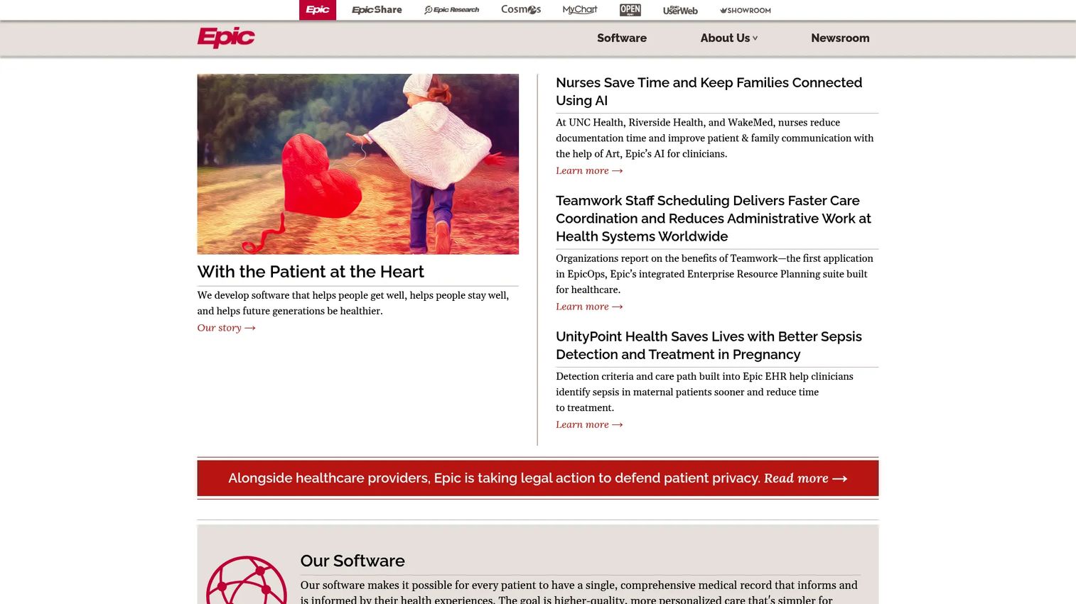 Epic homepage