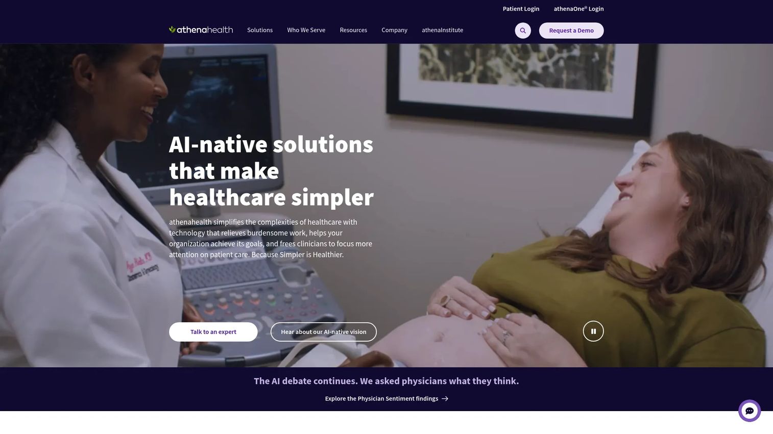athenahealth Population Health platform homepage