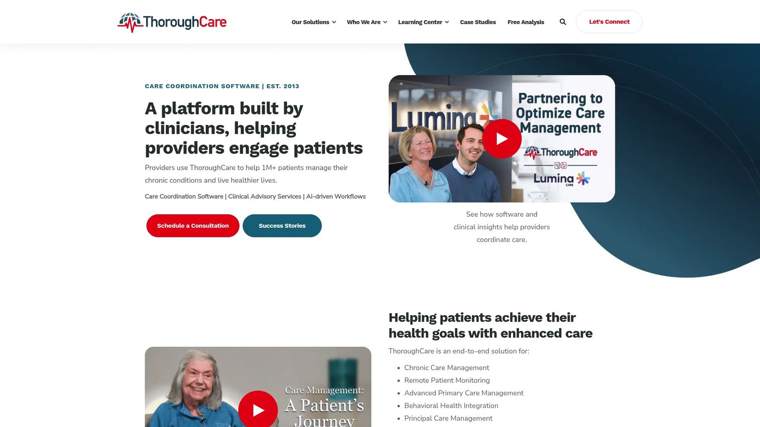 ThoroughCare care coordination software homepage