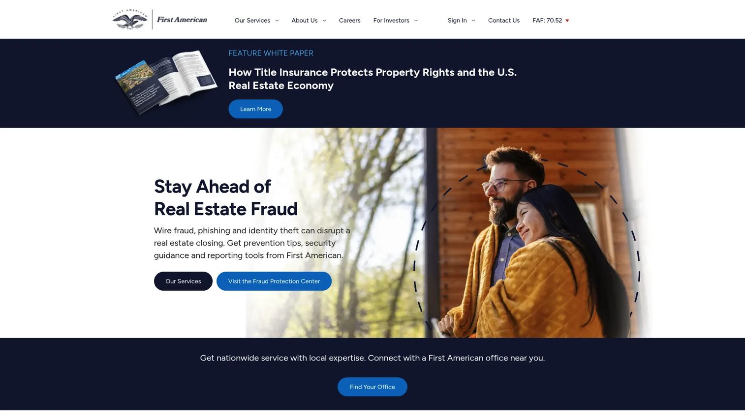 First American title and settlement services homepage