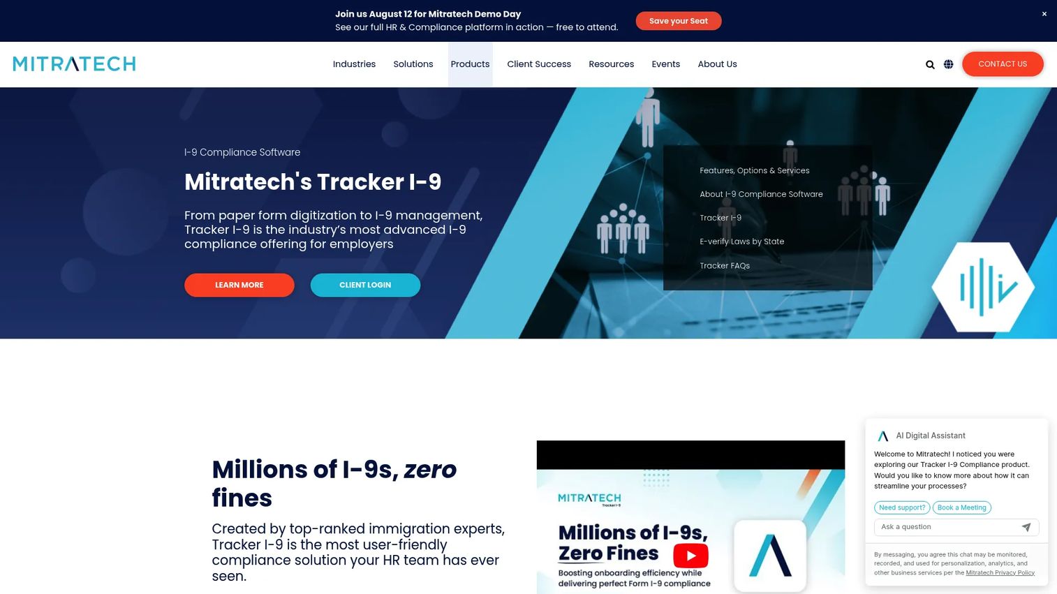 ImmigrationTracker I-9 compliance software homepage