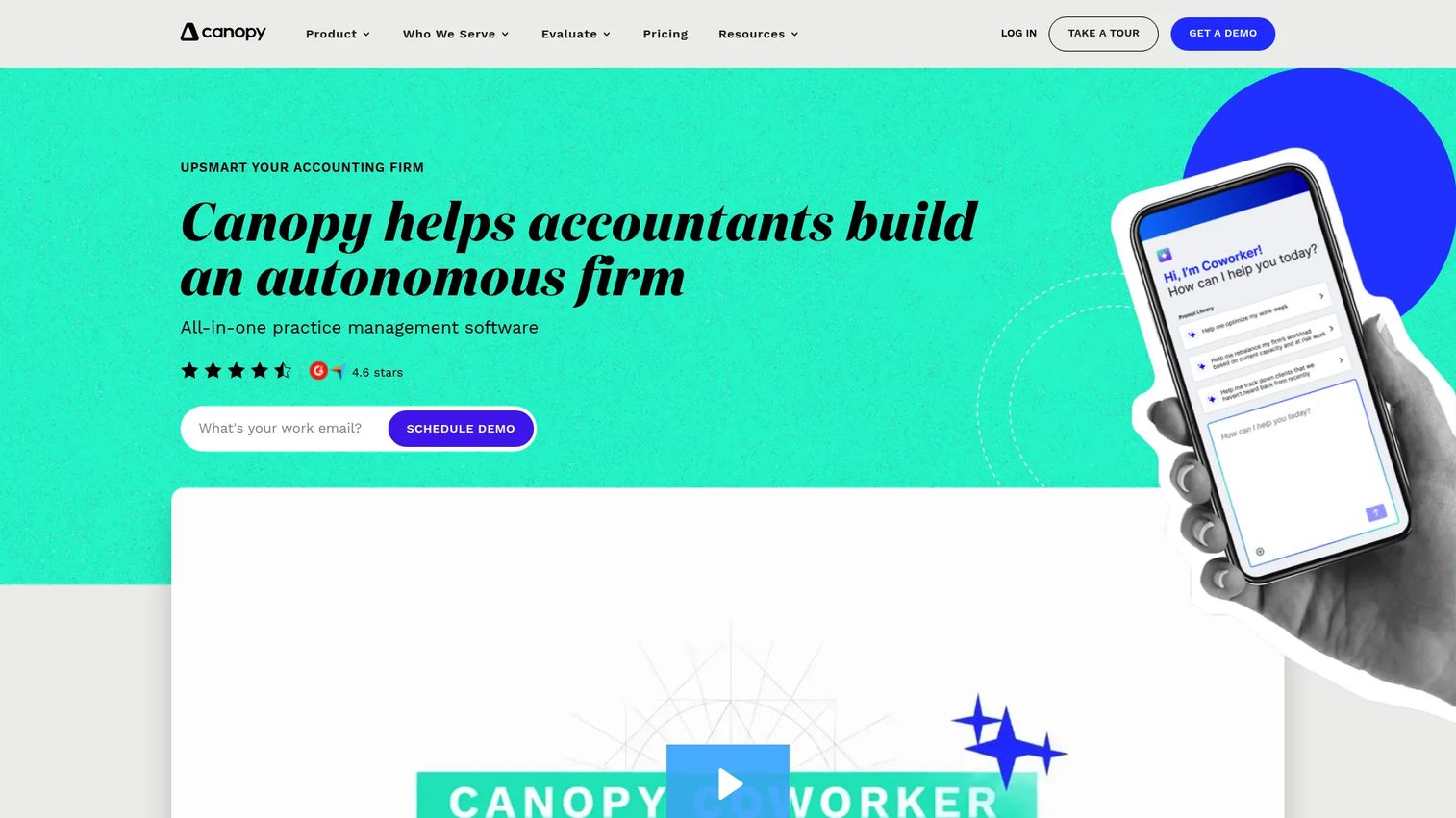 Canopy practice management platform homepage