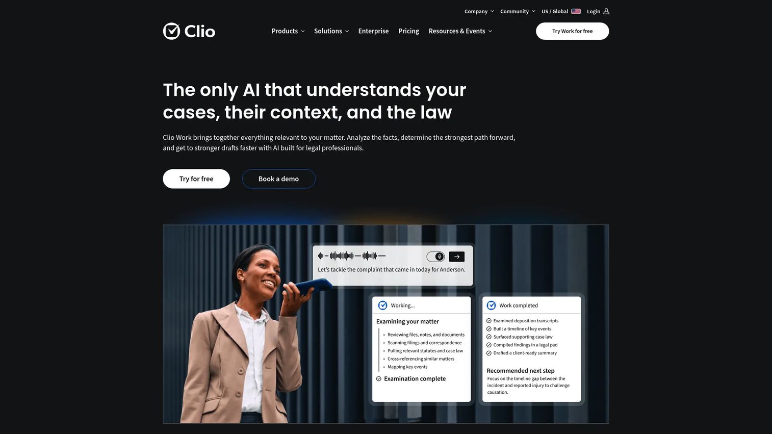 Clio Work legal AI research