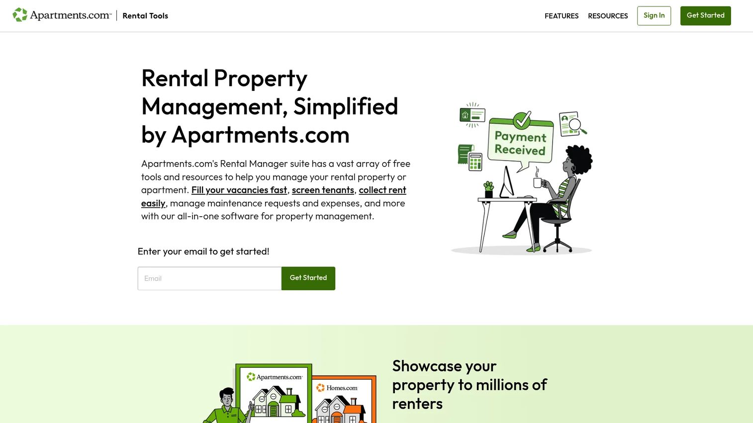 Apartments.com Rental Manager homepage
