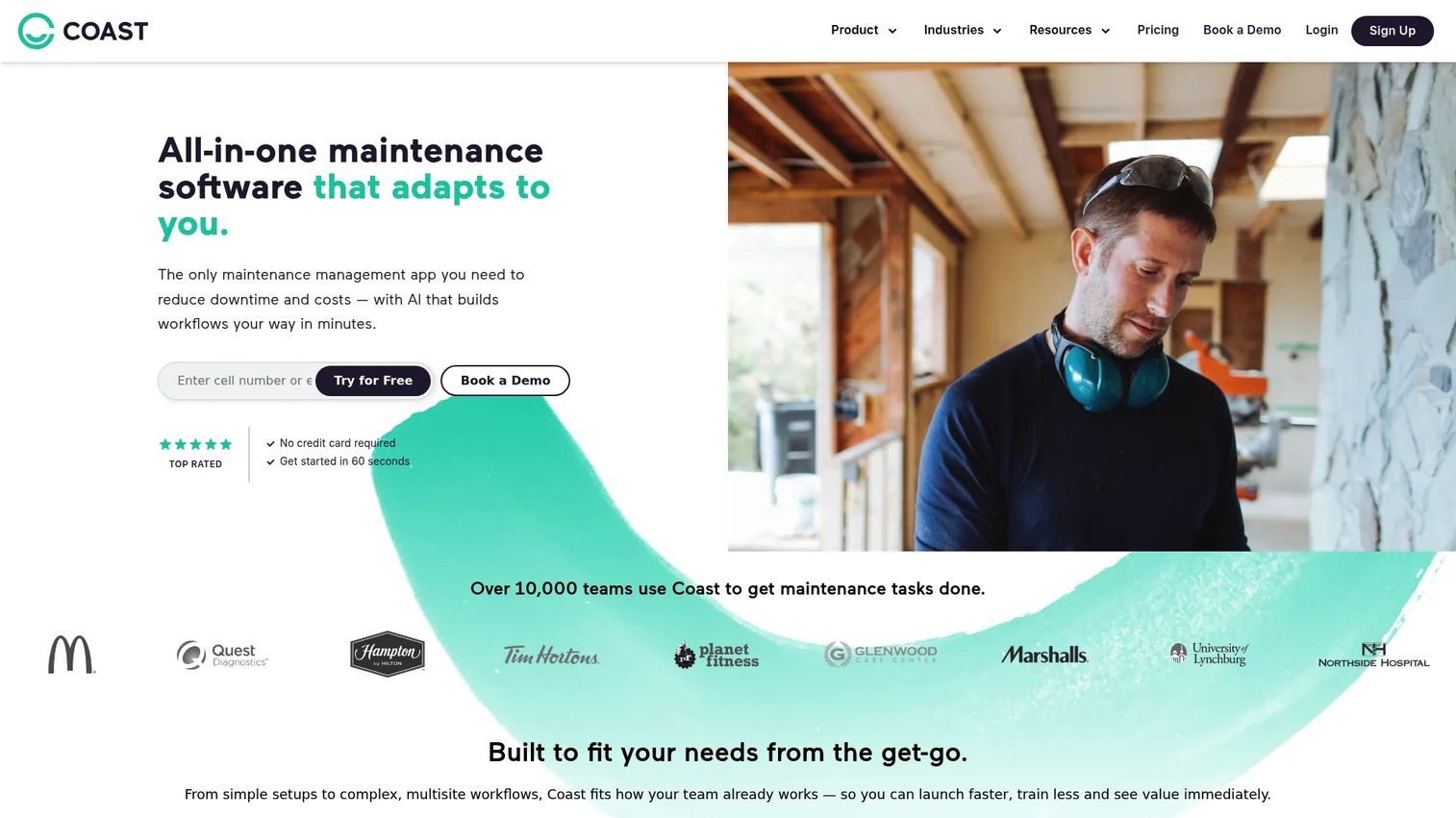 Coast maintenance management software interface