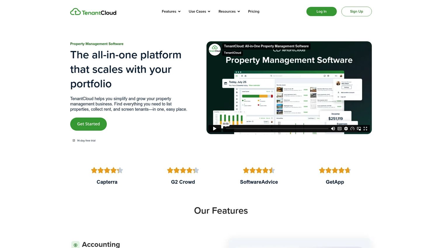 TenantCloud all-in-one landlord platform dashboard