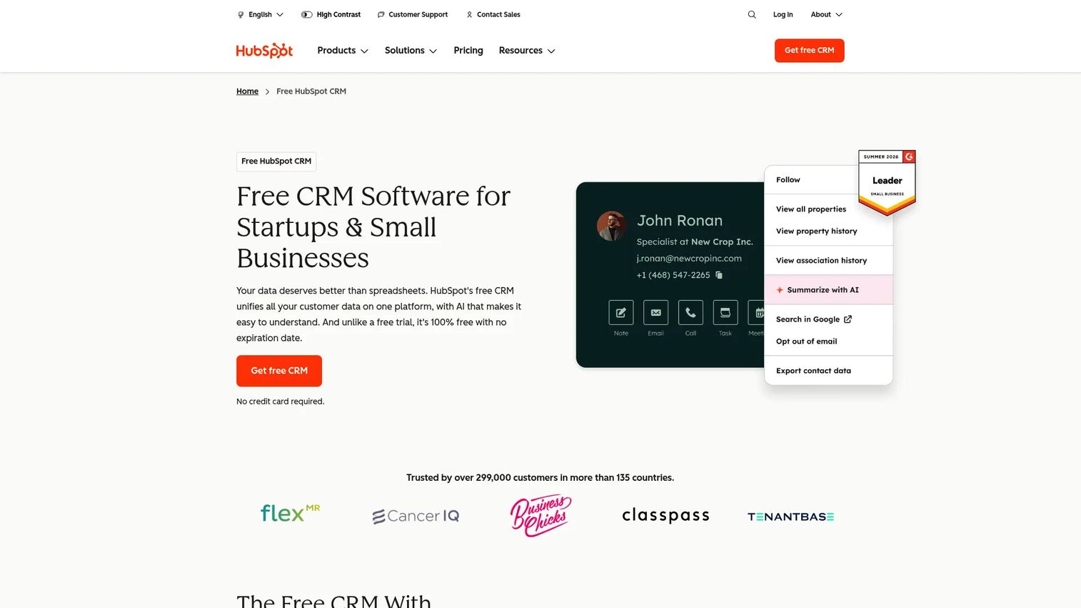 HubSpot CRM contact management and deal pipeline dashboard