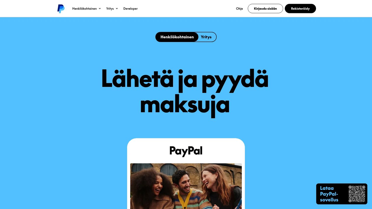 PayPal digital payments homepage
