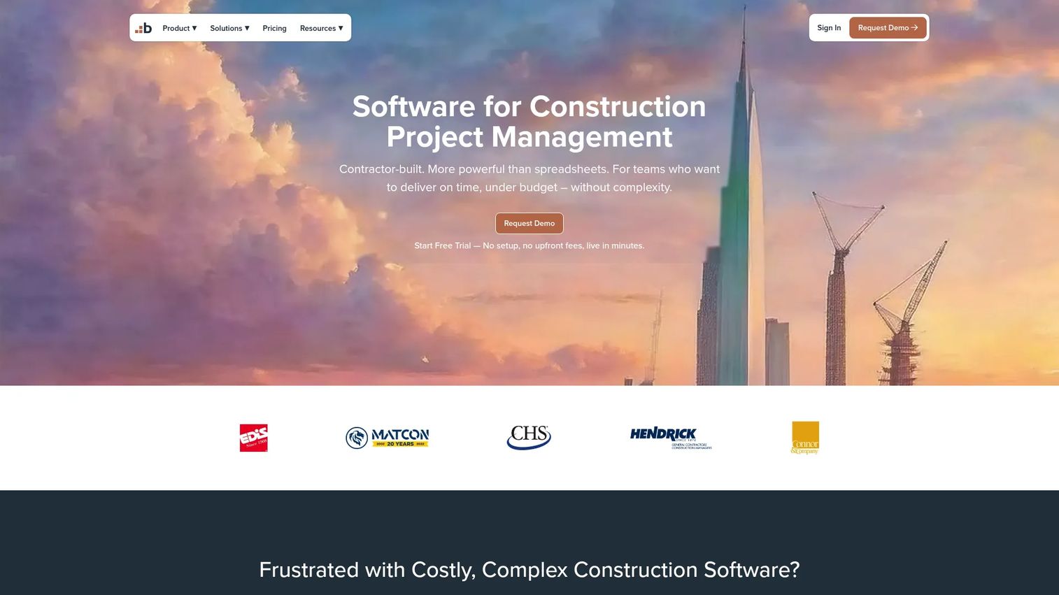 BuildingBlok construction management software homepage