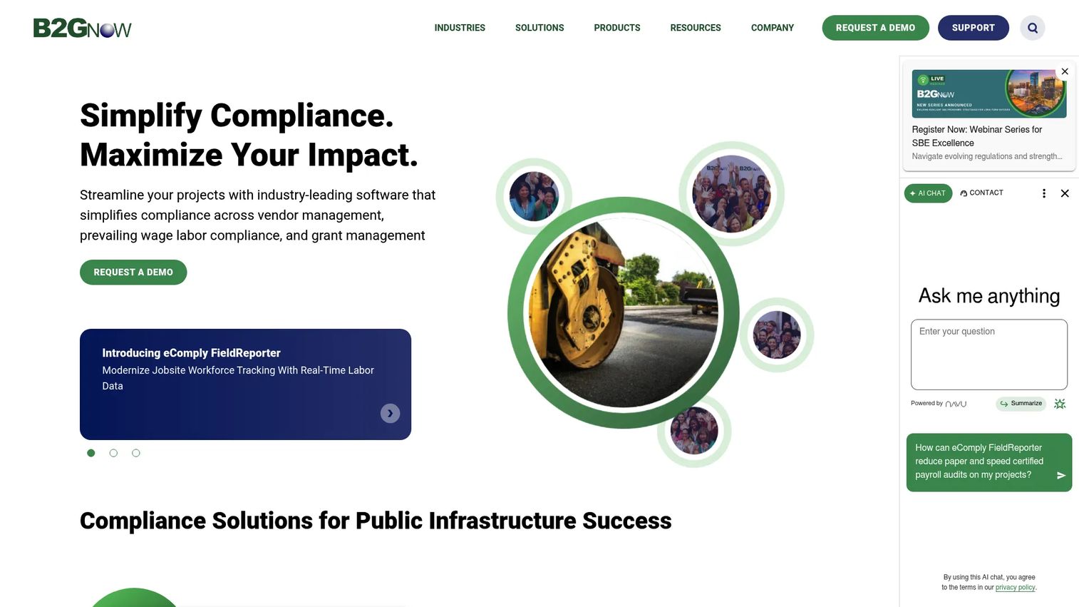B2Gnow labor compliance and prevailing wage dashboard