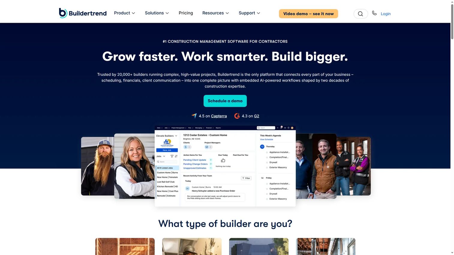 Buildertrend residential construction software interface