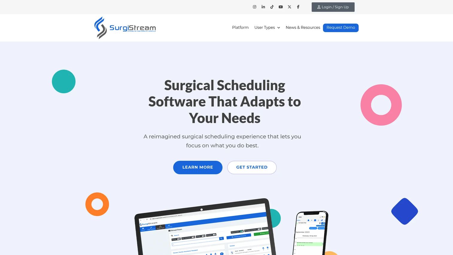 SurgiStream surgical scheduling interface