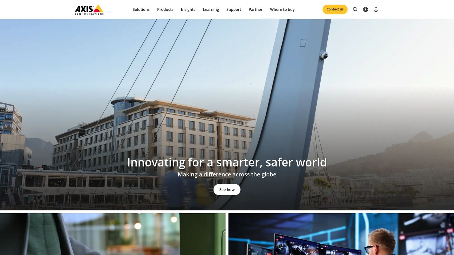 Axis Communications network video and surveillance homepage