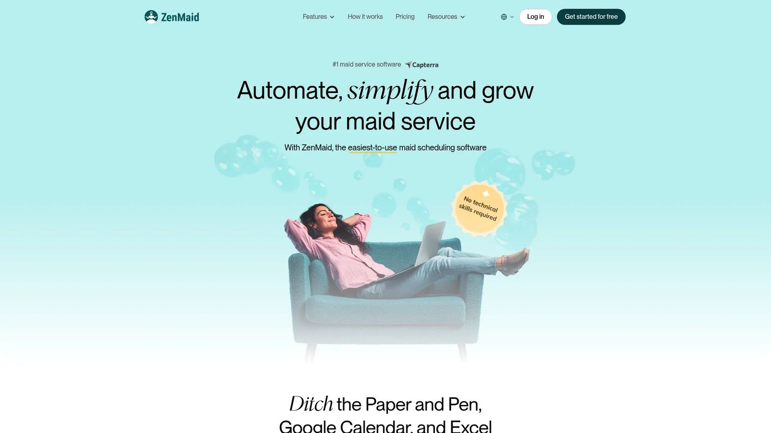 ZenMaid scheduling software for cleaning businesses homepage