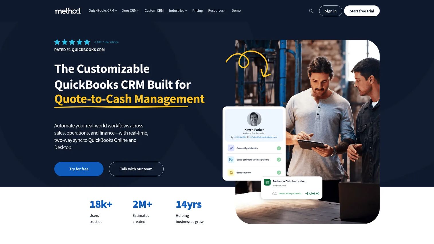 Method:Field Services homepage screenshot