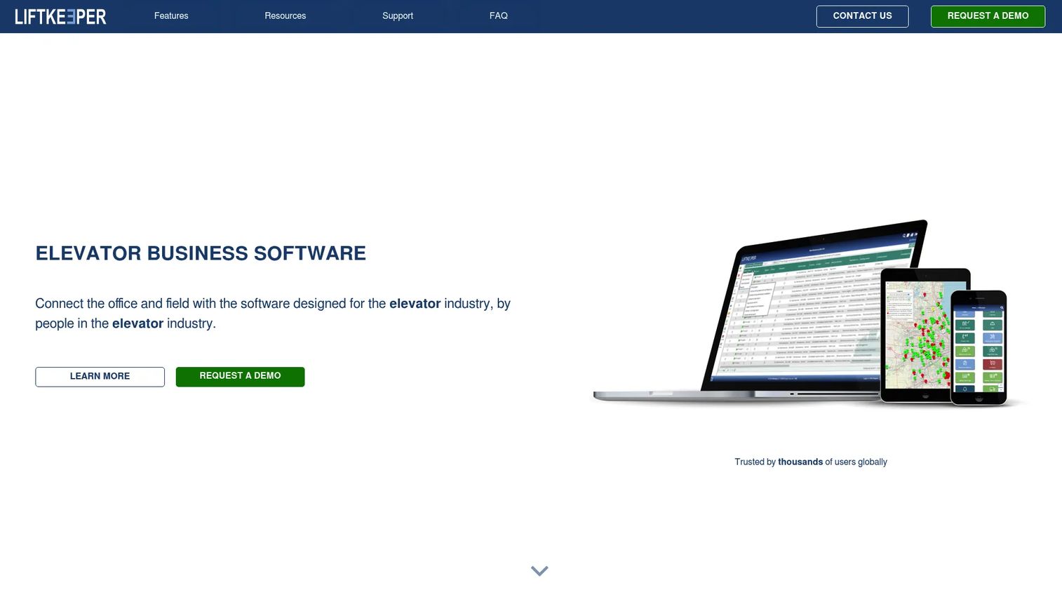 LiftKeeper homepage screenshot