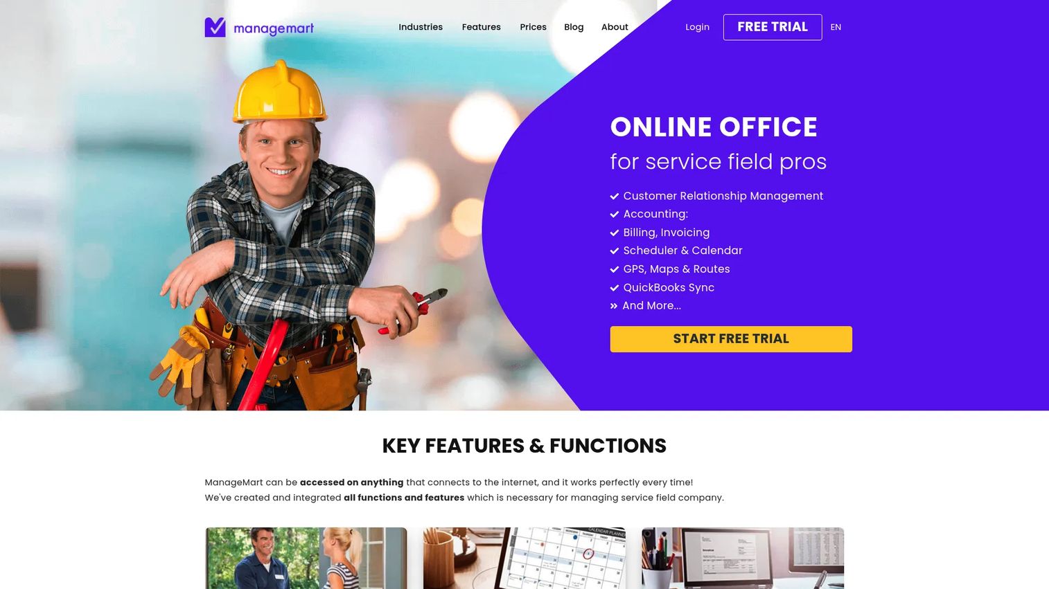 ManageMart homepage screenshot