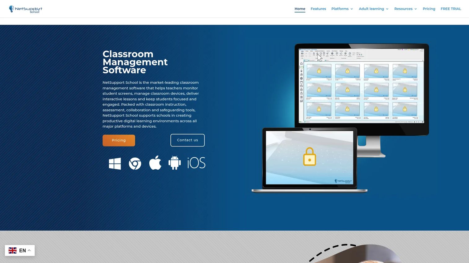 NetSupport School classroom management dashboard