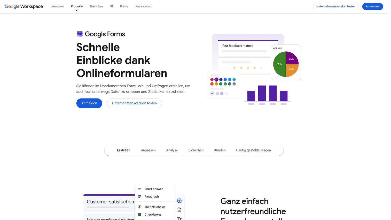 Google Forms quiz and survey builder