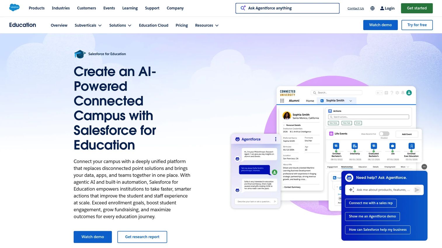 Salesforce Education Cloud product page
