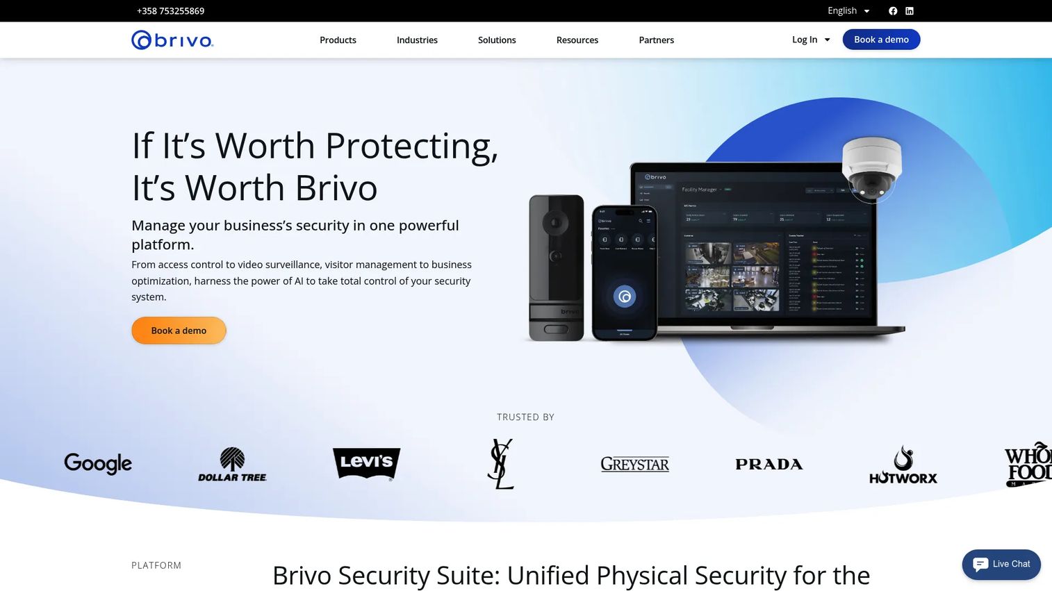 Brivo cloud-based access control platform dashboard