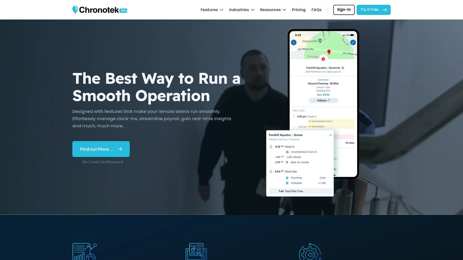 Chronotek Pro workforce time tracking software homepage