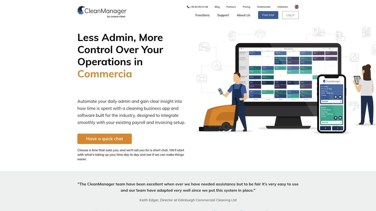 CleanManager cleaning business software dashboard